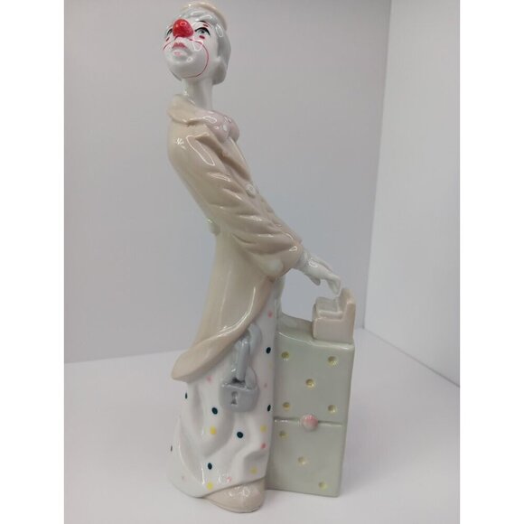Porcelain Cascades Clown Playing The Piano With Dice 10" Tall 6340C - Picture 2 of 9